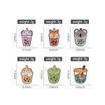 6 Pcs Cute Animal Pearl Milk Tea Pins Set,Crab Fox Sloth Corgi Frog Capybara Brooch Badges for Clothing Bags Jackets,DIY Crafts Brooches Accessories for Women Girls