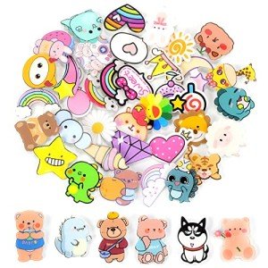 52pcs Cute Pins for Backpacks Kawaii Acrylic Aesthetic Brooch Bear Unicorn Cartoon Backpack Accessories Funny Decorative Pins for Women Teen Girl Clothing Crafts
