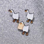 lvzongpin 5PCS Cartoon White Goose Enamel Pins Set Cute Animals Duck Brooches Badges Backpack Hat Shirt Lapel Pins Jewelry Gifts for Friends