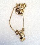 Vintage Signed Avon Stick Pin Brooch Gold Tone Koala Bear Mama Baby Animal