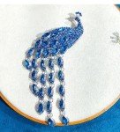Super Luxury Shiny Rhinestone Blue Peacock Brooch Pin Animal Theme Women Gift