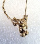 Vintage Signed Avon Stick Pin Brooch Gold Tone Koala Bear Mama Baby Animal