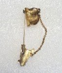 Vintage Signed Avon Stick Pin Brooch Gold Tone Koala Bear Mama Baby Animal