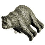PinMart's Antique Silver Grizzly Bear Zoo Animal Lover Lapel Pin
