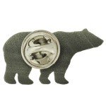 PinMart's Antique Silver Grizzly Bear Zoo Animal Lover Lapel Pin