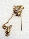 Vintage Signed Avon Stick Pin Brooch Gold Tone Koala Bear Mama Baby Animal