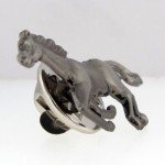 PinMart's Antique Silver Wild Horse Animal Lover Lapel Pin