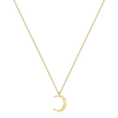 Befettly Moon Necklace 14k Gold Fill Dainty Simple Cute Crescent Moon Pendant Women CK10-Moon