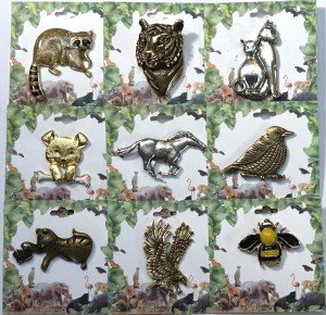 Wholesale Lot of 9 Styles Animal Brooch Pins Gold & Silver Plate Made in USA NEW