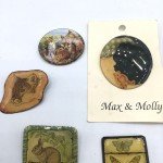 Lot of 14 Wood Resin Animal Pins Lion Fox Owl Rabbit Dog Cat Bird Butterfly