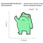 Middle Finger Frog Brooch Funny Cartoon Animal Badge Enamel Collar Lapel Pins