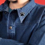 Black Animal Paw Print School Mascot Enamel Lapel Pin
