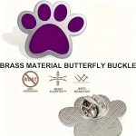 Purple Animal Paw Print School Mascot Enamel Lapel Pin