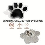Black Animal Paw Print School Mascot Enamel Lapel Pin