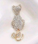 Cat Pin Brooch Fashion Jewelry FAST Free Shipping rhinestone 2 Inch