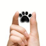 Black Animal Paw Print School Mascot Enamel Lapel Pin