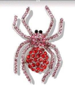 spider Brooch Pin Pink halloween costume Fashion jewelry FAST Free Ship
