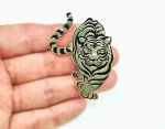 walking tiger pendant brooches gold color metal brooch pin animal jewelry gift