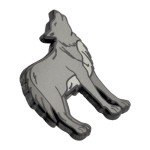 PinMart's Gray Howling Wolf Wild Animal Enamel Lapel Pin