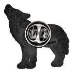 PinMart's Gray Howling Wolf Wild Animal Enamel Lapel Pin