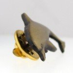 PinMart's Antique Gold Dolphin Sea Animal Lapel Pin
