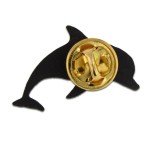 PinMart's Antique Gold Dolphin Sea Animal Lapel Pin