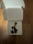 Vintage 2 Cats w/ Bowties   Gold & Black Cat Brooch/Pin