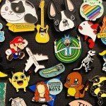 Lot of Cute Assorted Pins Free Lanyard Music Enamel Brooch Cat Dog Cartoon