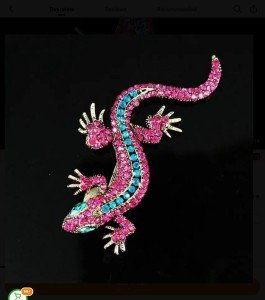 Lizard Brooch Pendant Pin Fashion Jewelry FAST Free Shipping 2.5 Inch