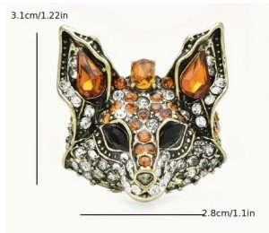 fox brooch pin Fashion jewelry FAST FREE SHIP 1.2 Inch