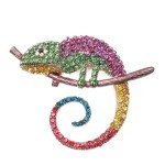 Colorful Chameleon Animal Brooch Lizard Collar Pin Women Accessories Jewelry New