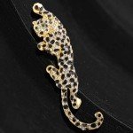 Fashion Rhinestone Leopard Brooch Pin Men Women Luxury Animal Jewelry Gift