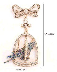 Bird Cage brooch Pin Fashion jewelry FAST Free Shipping 3.8 Inch