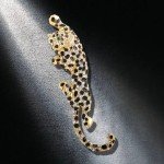 Fashion Rhinestone Leopard Brooch Pin Men Women Luxury Animal Jewelry Gift