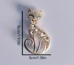 Cat Pin Brooch Fashion Jewelry FAST Free Ship rhinestone 2 Inch