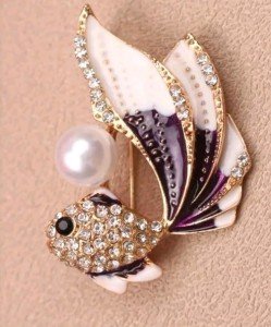 goldfish Fish brooch Pin Fashion jewelry NEW Fast FREE SHIP