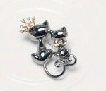Cat pin brooch black Fashion Jewelry FAST Free Ship 1.6 inch