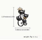 Cat pin brooch black Fashion Jewelry FAST Free Ship 1.6 inch