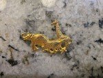 VTG Premier Designs Golden Brooch Elephant Zebra Giraffe PD Crown Pin  *J12