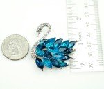 small swan brooches teal Rhinestone Crystal Bird brooch Pin animal lover Gift