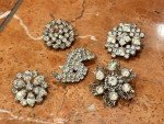 VICTORIAN VINTAGE RHINESTONE SILVER ART DECO NOUVEAU UMBRELLA BROOCH PINS LOT 20