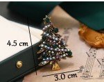 Vintage Luxury Shiny Rhinestone Vibrant Christmas Tree Brooch Badge Pin Gift