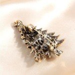 Vintage Luxury Shiny Rhinestone Vibrant Christmas Tree Brooch Badge Pin Gift