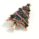 Vintage Luxury Shiny Rhinestone Vibrant Christmas Tree Brooch Badge Pin Gift