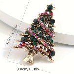 Vintage Luxury Shiny Rhinestone Vibrant Christmas Tree Brooch Badge Pin Gift