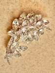 Vintage Retro Eisenberg Ice Clear Rhinestone Silver Flower Pin Brooch 2-3/4”