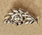 Vintage Retro Eisenberg Ice Clear Rhinestone Silver Flower Pin Brooch 2-3/4”