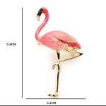 Flamingo Pink Vintage Gold Pin Brooch D-3595