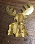 VTG JJ Happy Moose Gold Tone Brooch