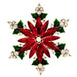 Sparkling Christmas Snowflake Brooch Delicate Rhinestone Badge Pin Fashion Women